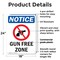 Signmission Gun Free Zone OSHA Notice Sign, Plastic, 18in W x 24in L, 2PK OS-2PACK-NS-P-1824-V-13178 - alternate 5
